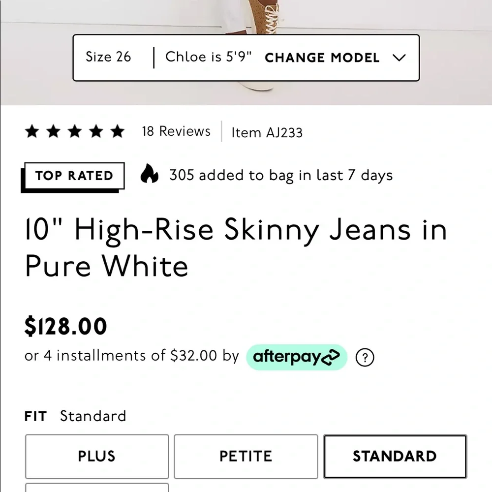 Madewell NWT pure white high rise 10” skinny jeans size 35 regular 28” inseam - Picture 12 of 12